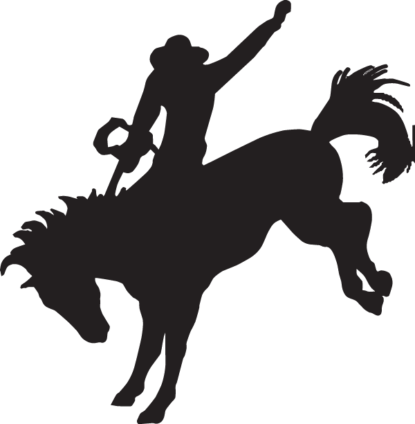 Cowboy Riding Horse Silhouette (600x612), Png Download