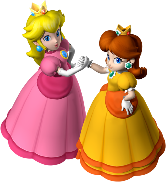 547px-princess Peach And Princess Daisy - Princess Peach And Sister (547x599), Png Download