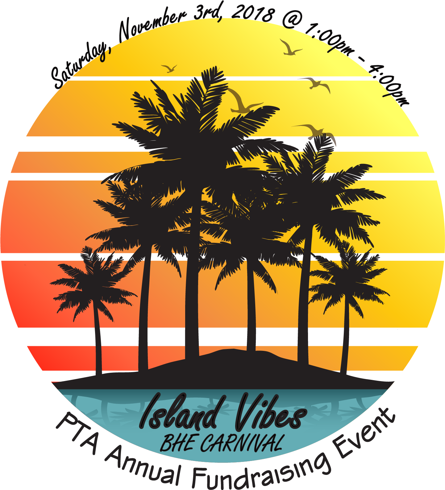 Come Join Our Carnival Chair, Ferrin Deloach, For A - Sunset Palm Tree Clip Art (1441x1964), Png Download