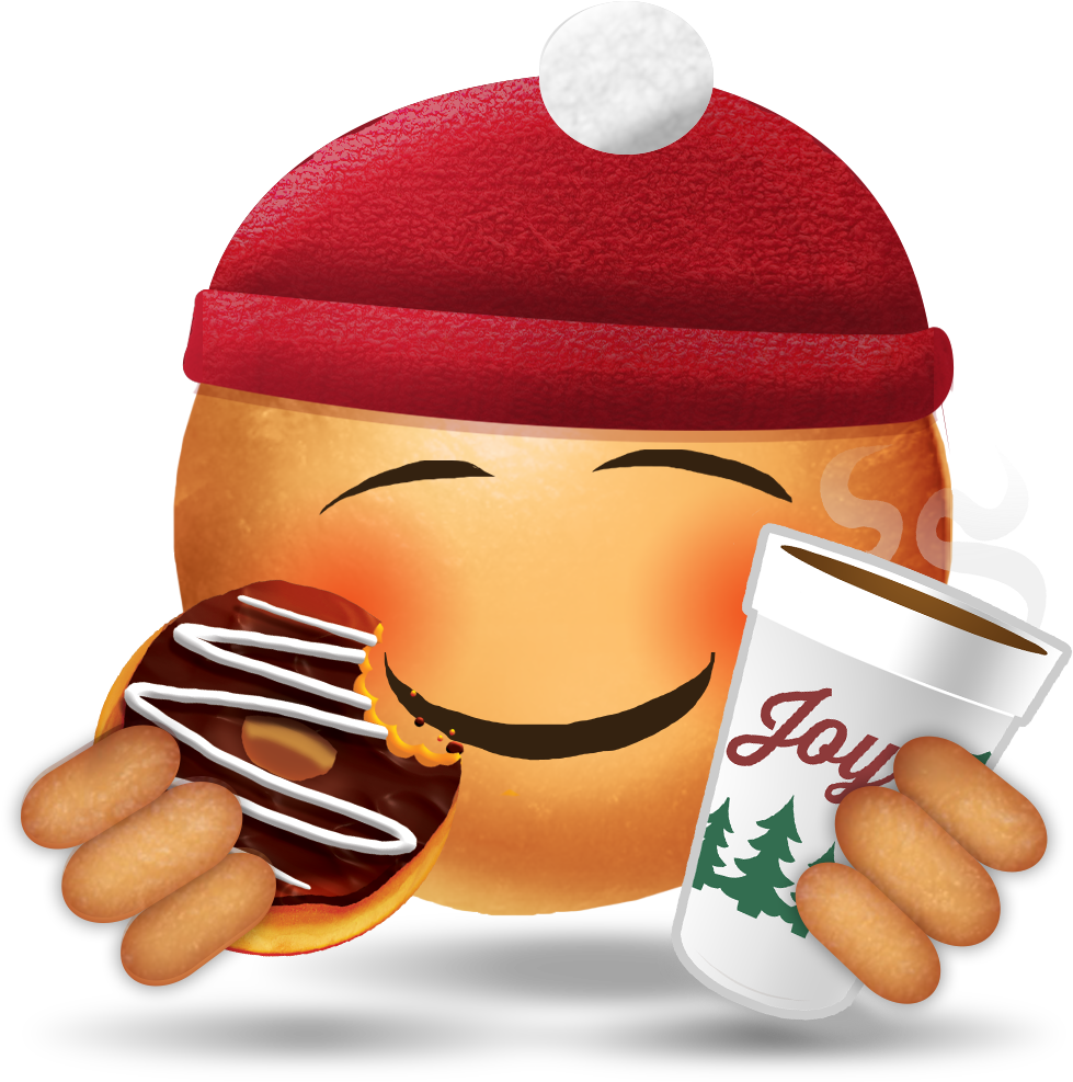 Dunkin' Donuts Holiday Emoji - Dunkin Donuts Emoji (992x993), Png Download