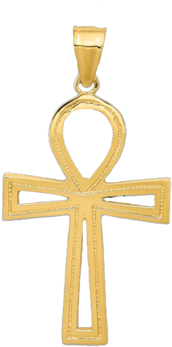 Gold Ankh Cross Pendant - Pendentif Croix Égyptienne (400x400), Png Download