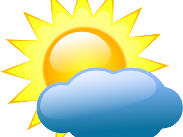 Weather Clipart Transparent - Partly Sunny Clip Art (640x480), Png Download