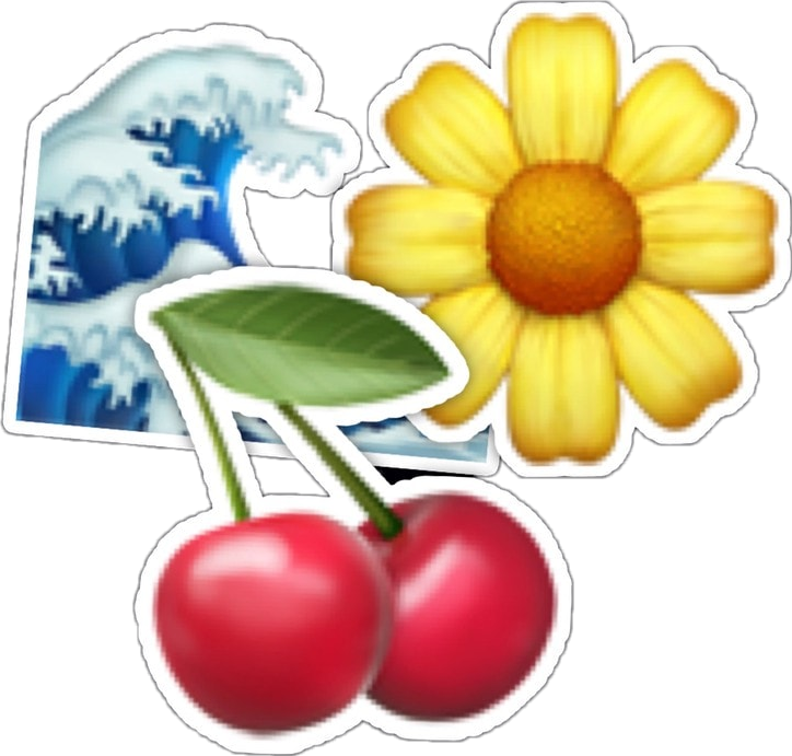 Download Emojis Iphone Iphoneemojis Cherries Sunflower Wave Sunflower