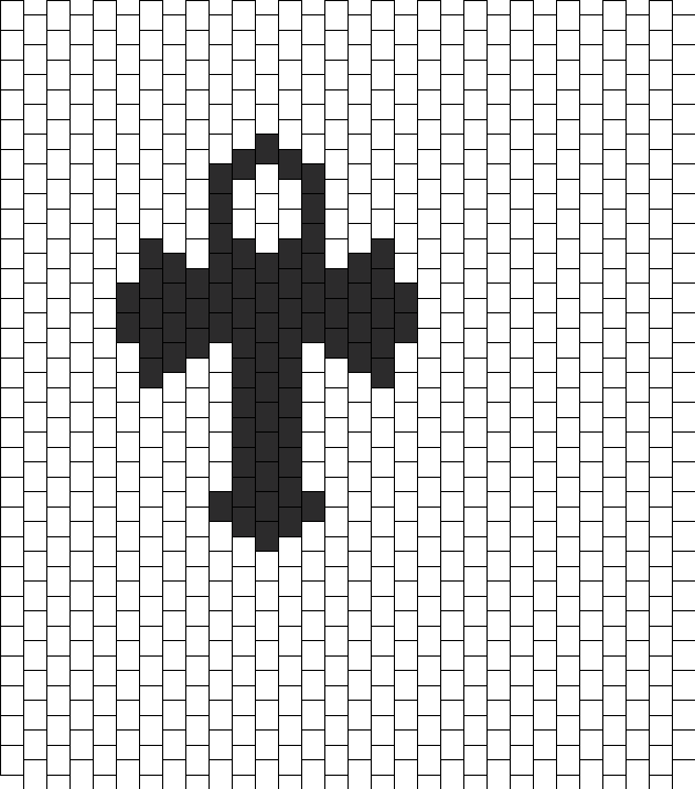 Peyote Ankh Bead Pattern - Vampire Hama Beads (630x715), Png Download