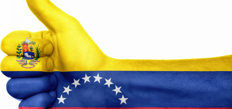 Vladimir Putin - 3drose Flag Of Venezuela Cropped Thumbs Up Nch (qs (779x367), Png Download