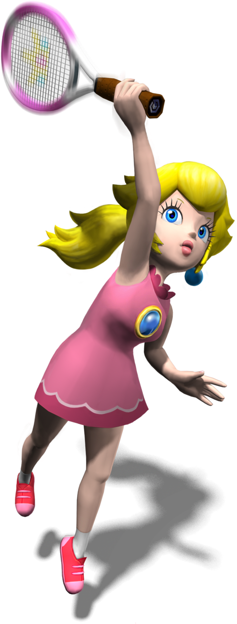 500px-peach Mpt Artwork - Peach Mario Power Tennis (500x1269), Png Download