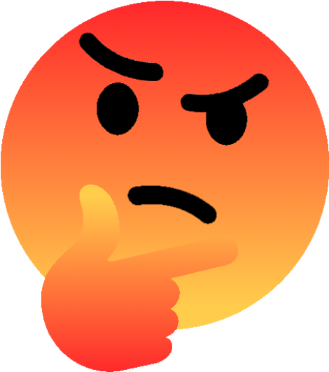 Red Angry Emoji Png The Emoji - Thinking Emoji Deep Fried (600x676), Png Download