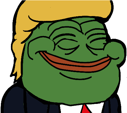 Pepe Trump Frog - Happy Pepe (500x372), Png Download