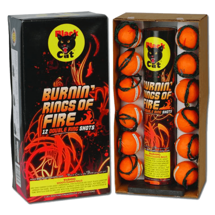 Burning Ring Of Fire - Black Cat Fireworks Artillery Shells Pro 4 (700x700), Png Download