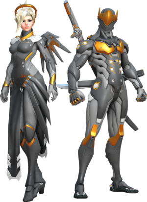 Mercy And Genji Skins - Overwatch League Skins Twitch (300x412), Png Download