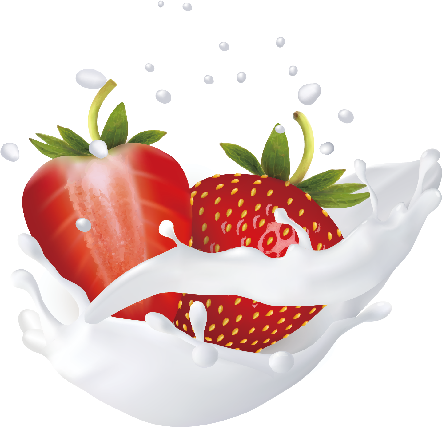 Vector Splash Strawberry - Strawberry Milk Png (1667x1667), Png Download