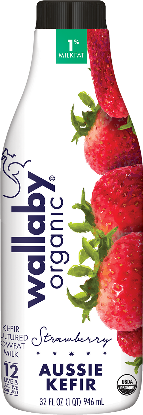 Strawberry Organic Lowfat Kefir - Blueberry Kefir (496x1400), Png Download