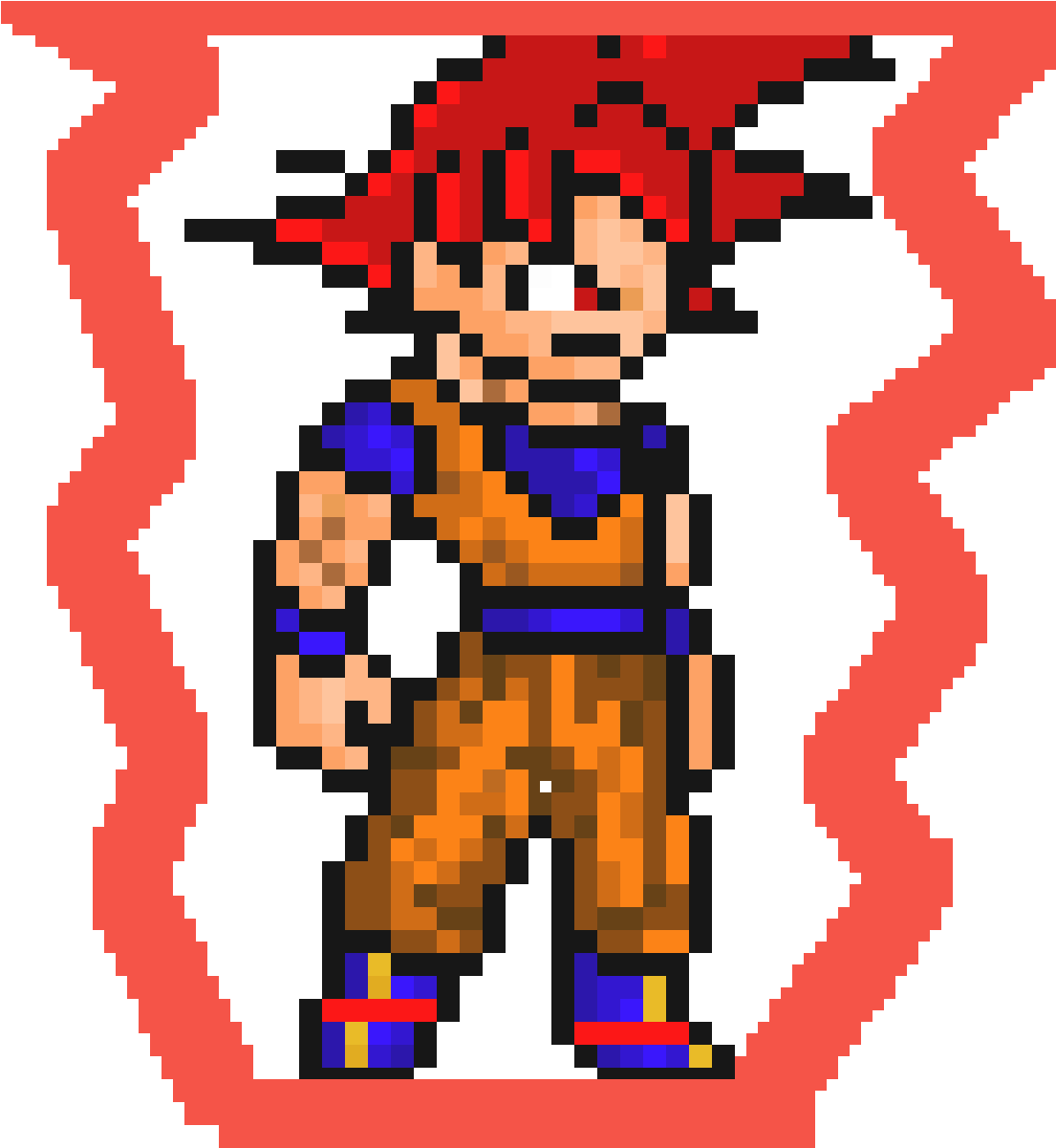 Goku Super Saiyan God - Goku Ssj God Pixel Art (1200x1200), Png Download
