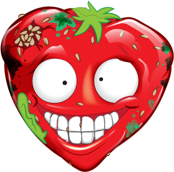 Sour-strawberry - Strawberry (412x406), Png Download