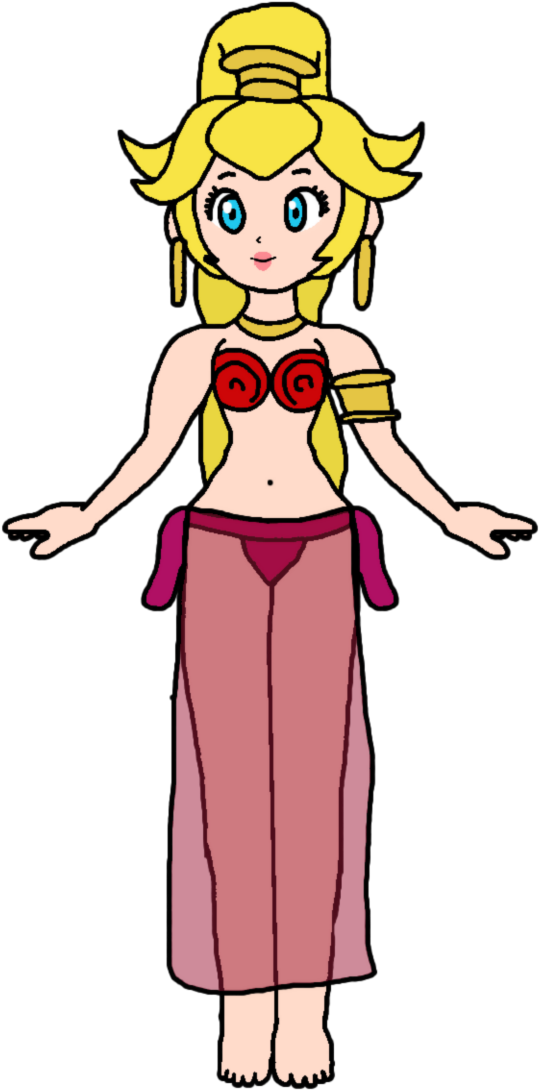 Black And White Download Genie S Arabian Dancers By - Princess Peach Katlime (720x1109), Png Download