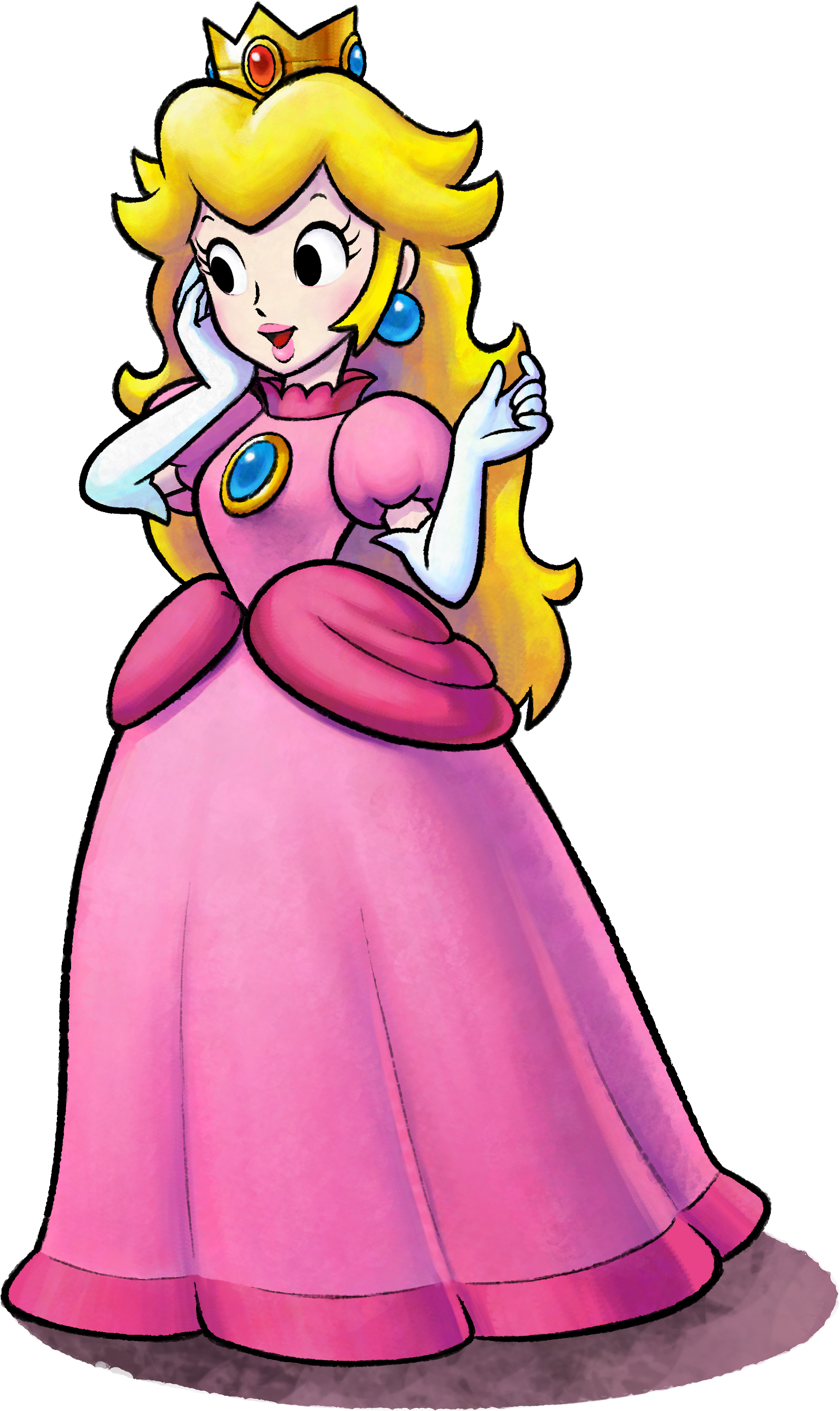 Princess Peach - Princess Peach Mario And Luigi Series (1654x2777), Png Download