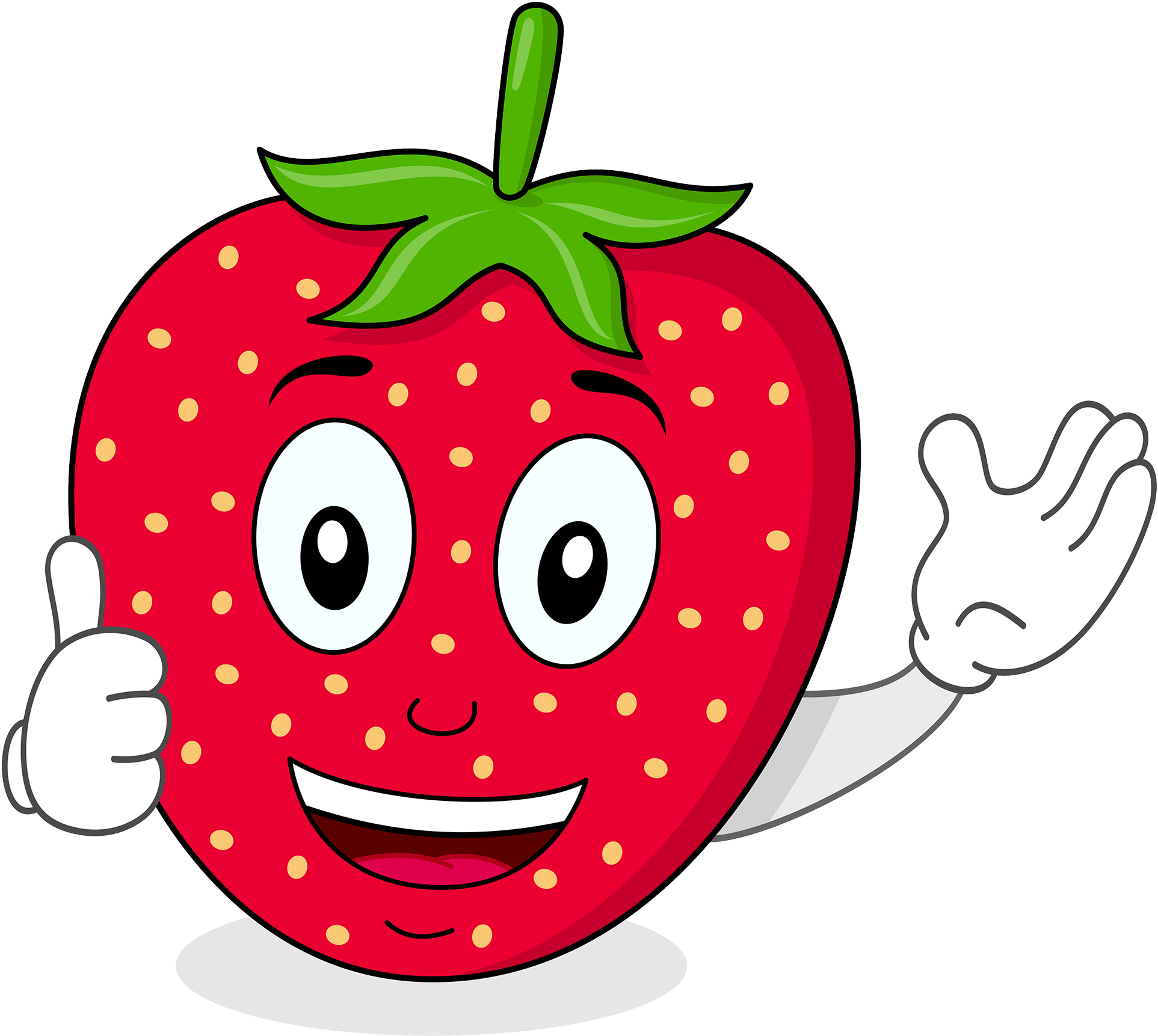 19 Strawberries Clip Free Library Healthy Fruit Huge - Cartoon Images Of Strawberry (2000x1800), Png Download