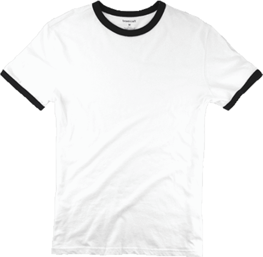 Boxercraft White And Black Short Sleeve Ringer Tee - Active Shirt (900x1349), Png Download