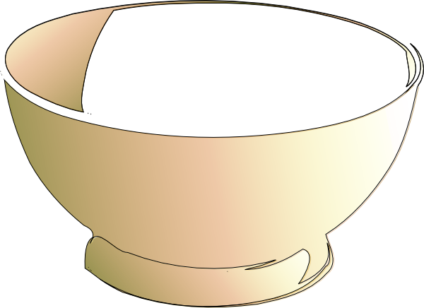 Empty Bowl Clip Art At Clker - Bowl Cartoon (600x436), Png Download