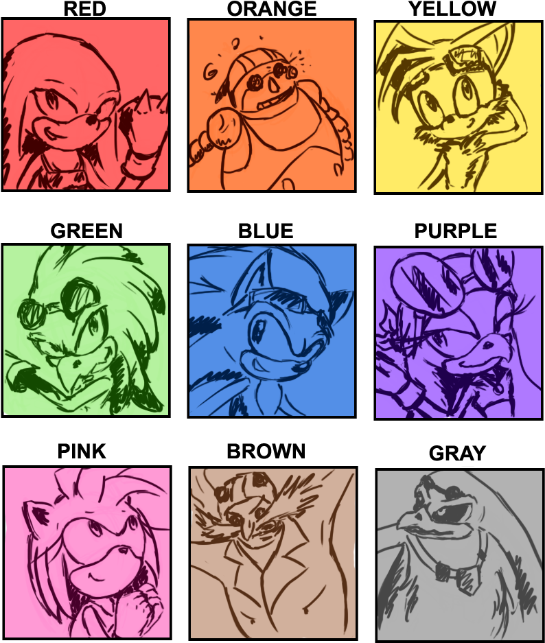 Sonic Riders Characters Color Meme By Blue-dolmatin - Cartoon (938x977), Png Download