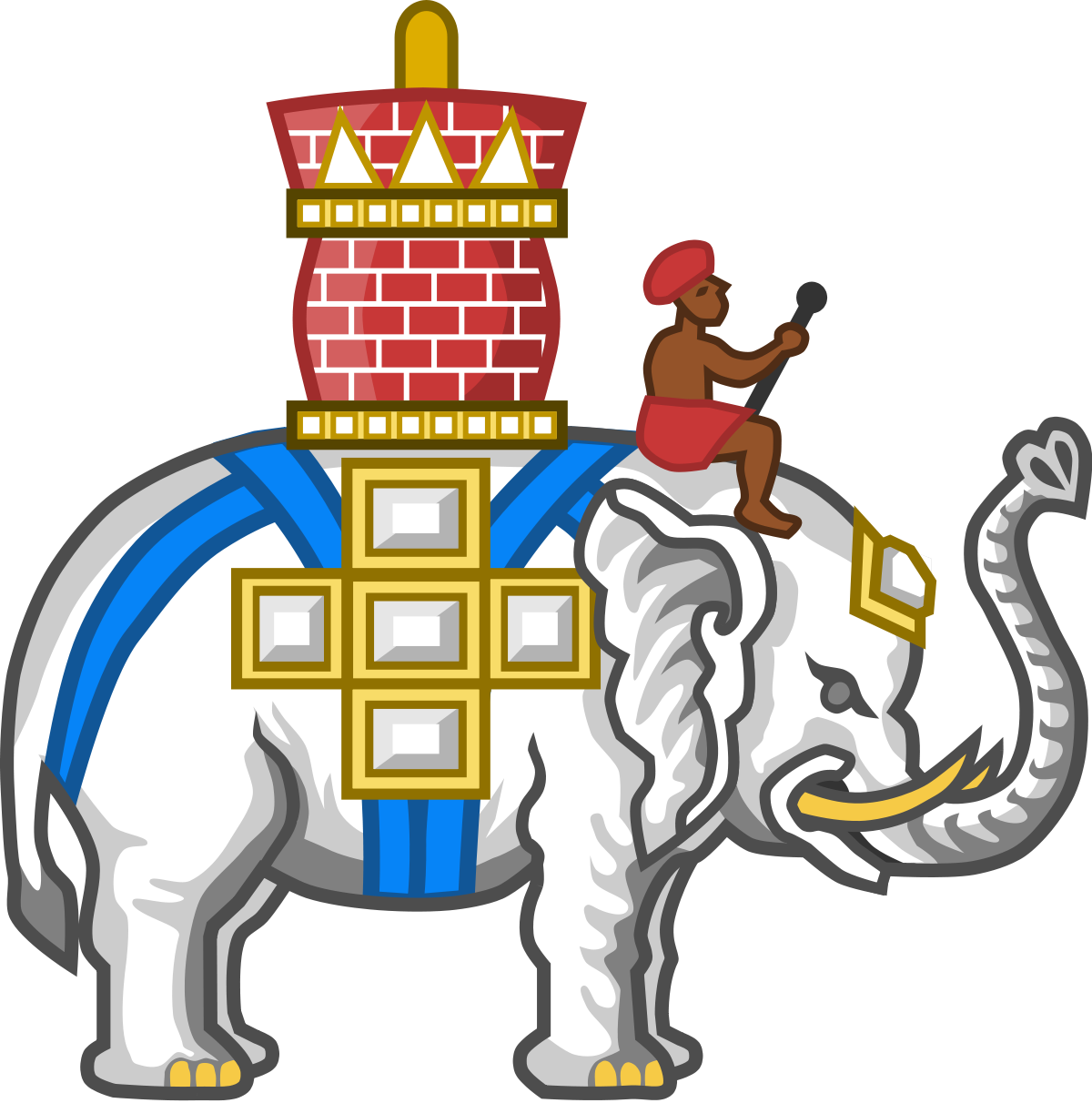 Elephant Heraldry (1200x1212), Png Download