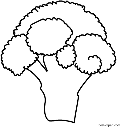 Free Black And White Brocolli Clip Art - Clip Art (450x450), Png Download