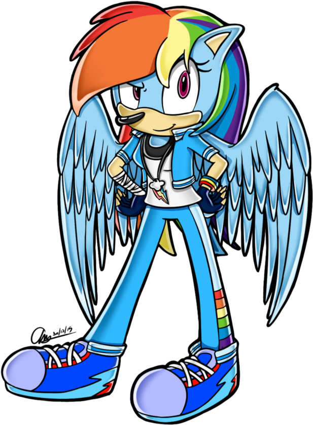 Rainbow Dash Sa Style By Mysteryart716 - Rainbow Dash Version Sonic Boom (826x968), Png Download