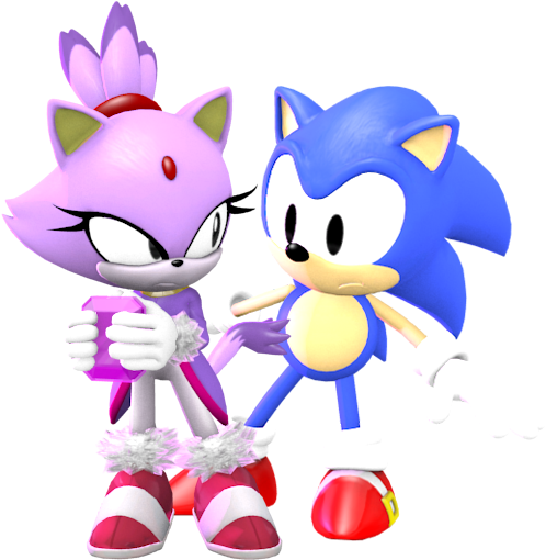 Sonic Rush Sonic Forces Sonic And The Secret Rings - Classic Sonic And Blaze (536x537), Png Download