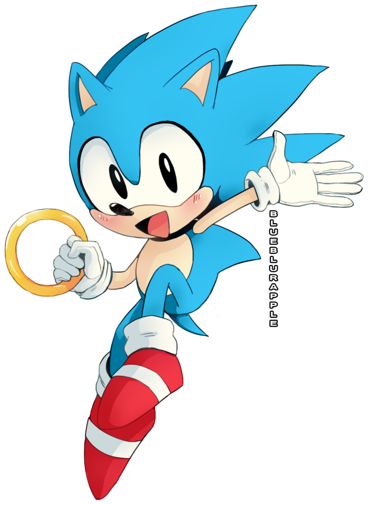 Fanart Classic By Blueblurapple - Cute Sonic Fan Art (754x1060), Png Download