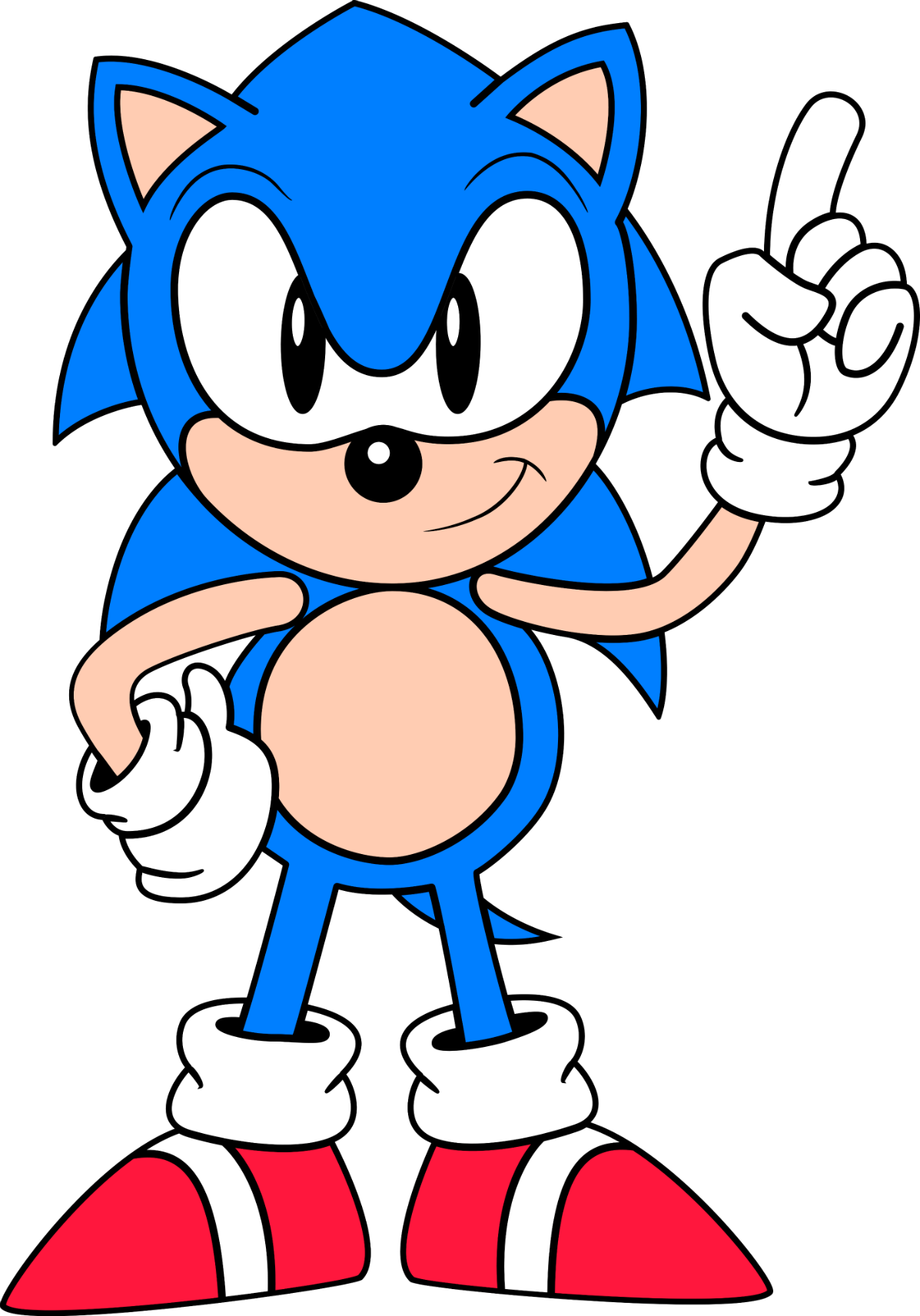 Classic Sonic Front - Sonic The Hedgehog Front (1197x1712), Png Download