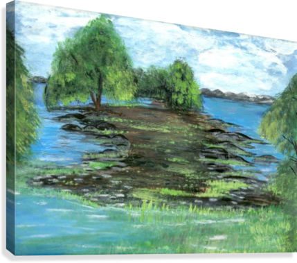 Secluded Path Canvas Print - Painting (429x379), Png Download