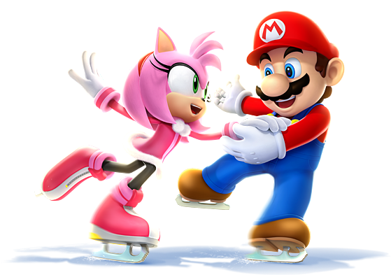 190 Kb Png - Mario X Amy Rose (570x395), Png Download