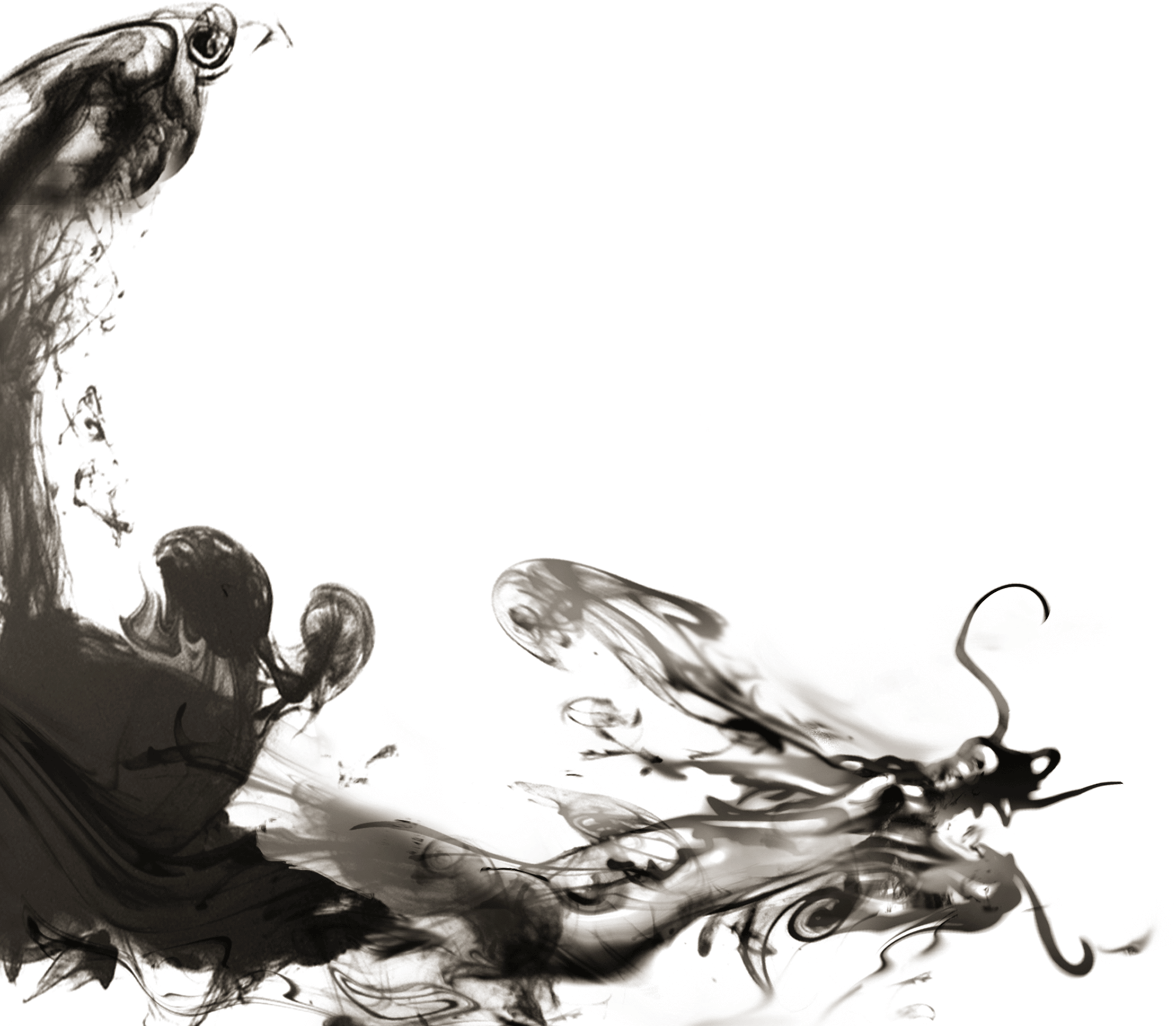 China Ink Brush Chinese Dragon - Chinese Dragon Brush Painting (2485x2169), Png Download