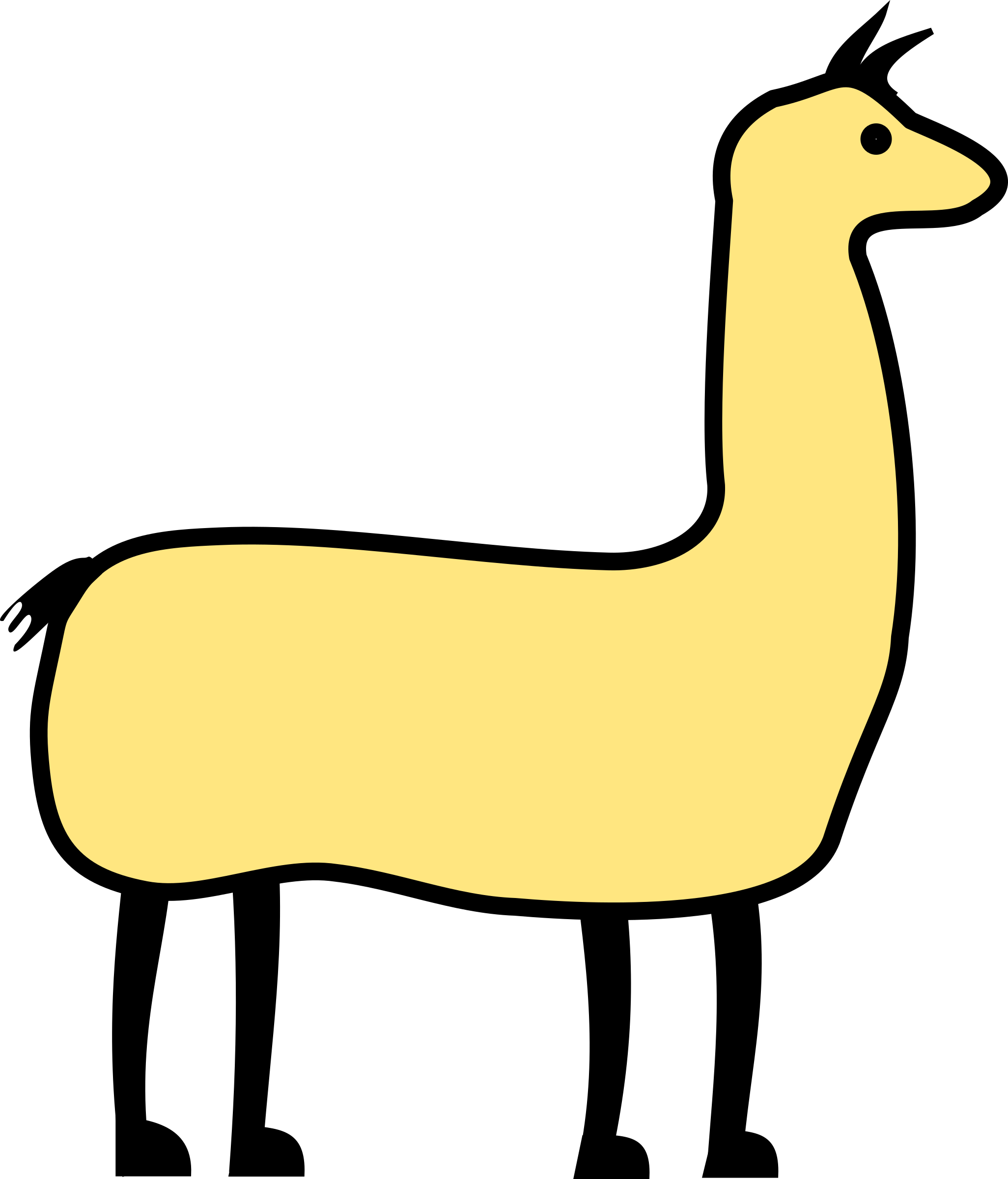 Big Image - Clipart Of A Llama (2052x2400), Png Download