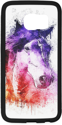 Watercolor Horse Rubber Case For Samsung Galaxy S6 - Watercolor Horse Pillow Case (500x500), Png Download
