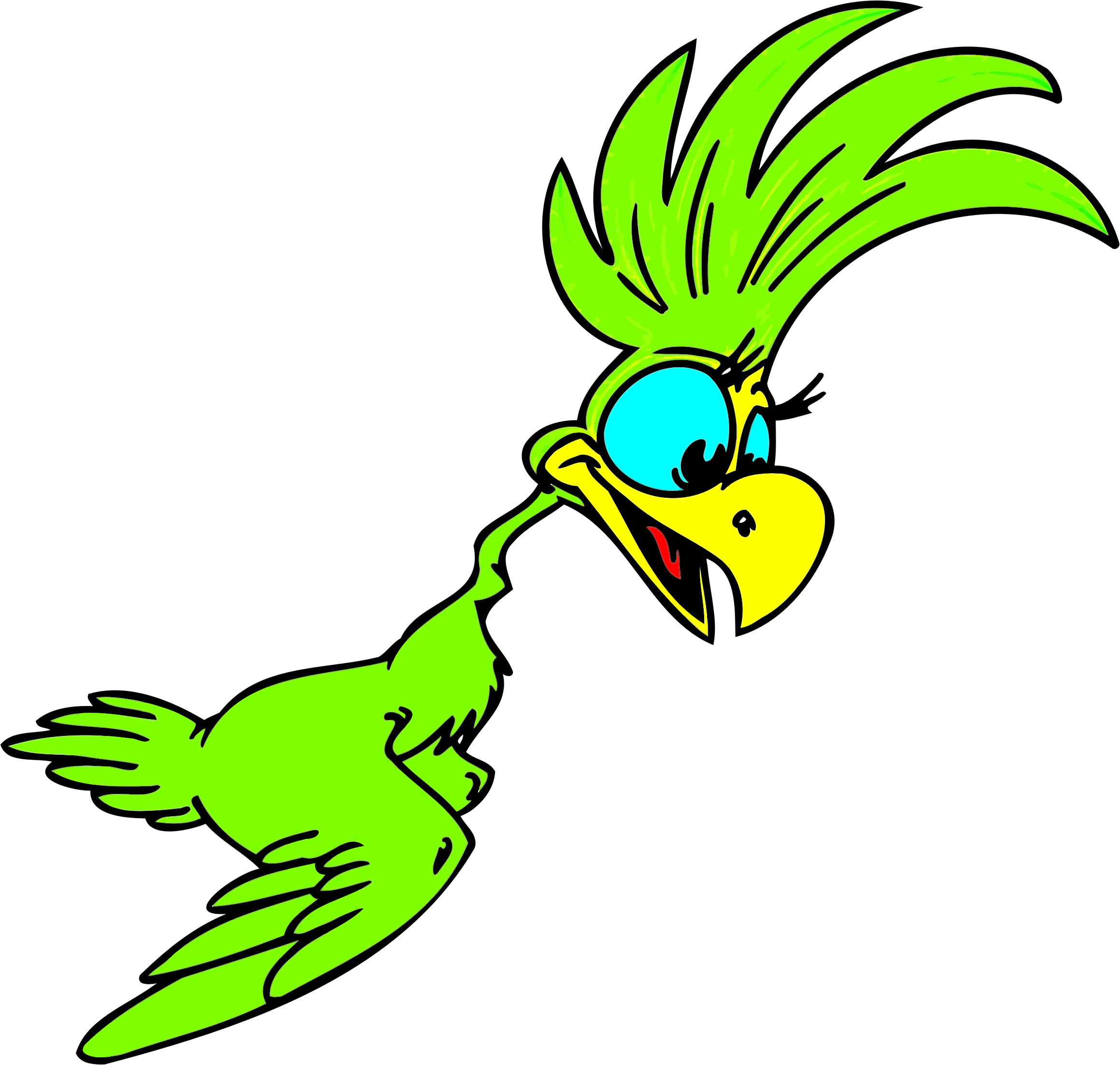 Image Library Parrot Bird Animated Film Free Commercial - Cartoon Green Parrot Png (789x750), Png Download