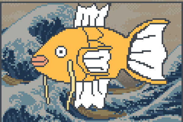 Magikarp Pixel Art - Cartoon (600x400), Png Download