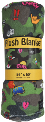 Camo Plush Blanket - Iscream 'neon Nights' Premium Plush 56" X 60" Fleece (415x415), Png Download