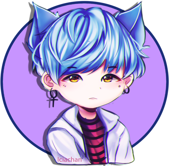 Bts Stickers Suga By Iciachan On Deviantart - Bts Suga Fanart Chibi (600x606), Png Download