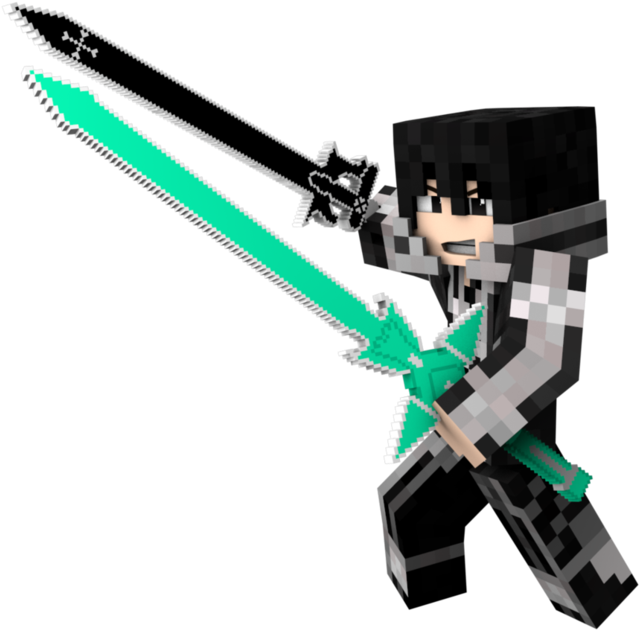 Minecraft Kirito Sao By Arrianaether-d7w6rs5 - Kirito Minecraft (1191x670), Png Download