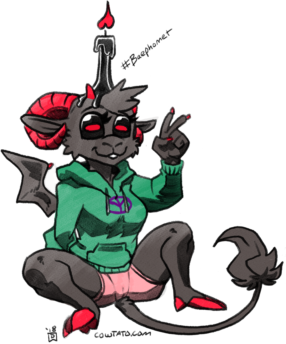 Jpg Royalty Free Stock Baephomet Hashtag On Twitter - Cartoon (1000x1200), Png Download