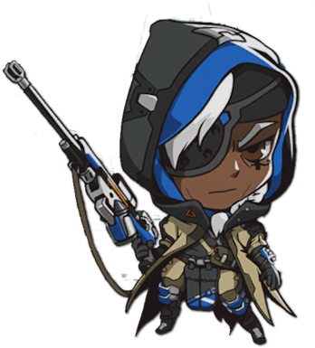 Overwatch Cute Sprays Ana (355x400), Png Download