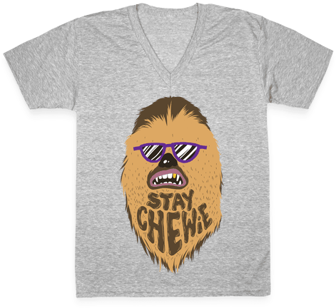 Stay Chewie V-neck Tee Shirt - Chewie T Shirt (484x484), Png Download