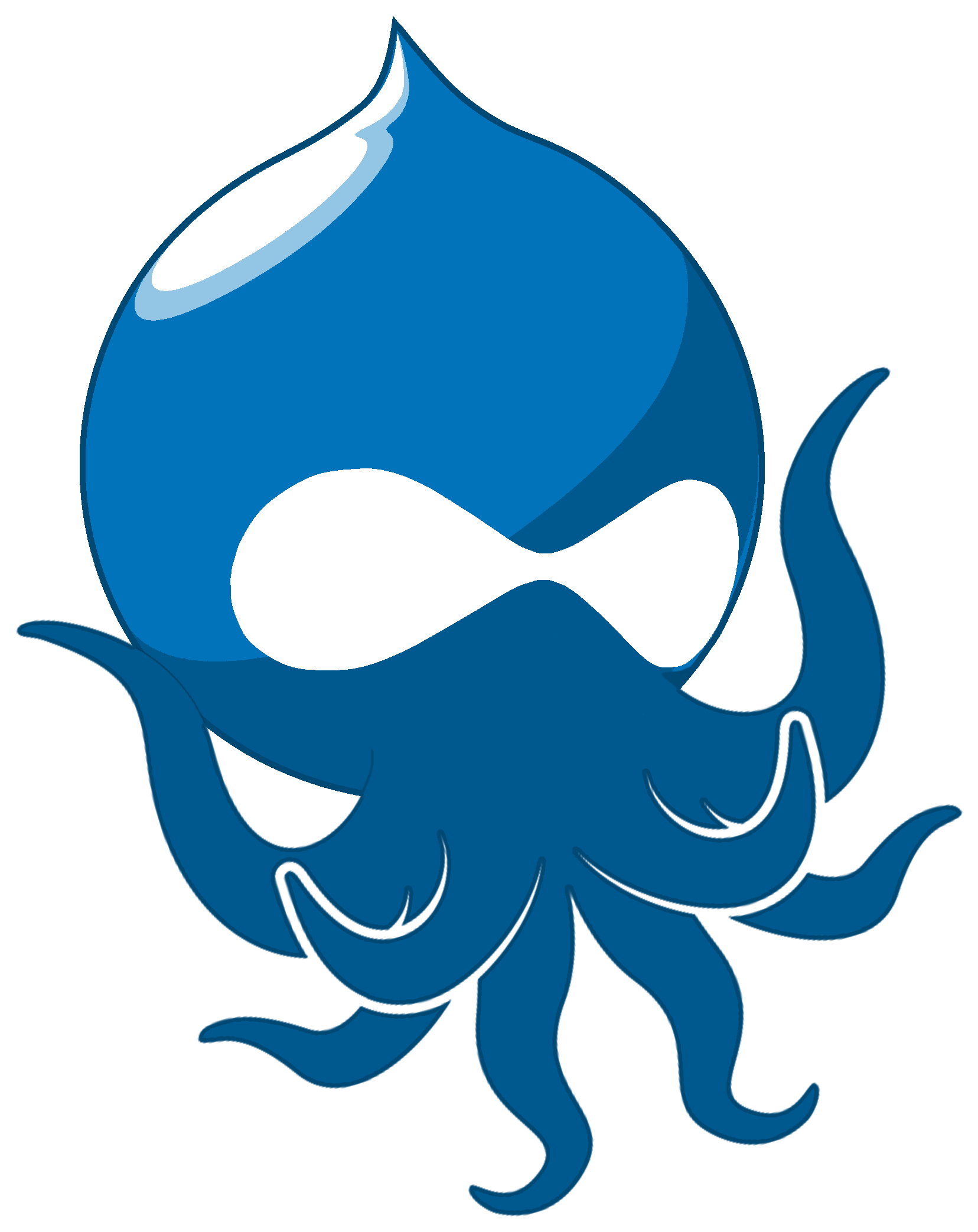 Cthulhu Drupal Icon - Water Drop With Face Logo (1800x2200), Png Download