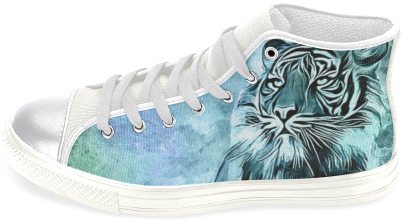 Watercolor Tiger Women's Classic High Top Canvas Shoes - Geometric Aquila High Top Canvas Men's Shoes (model017) (500x500), Png Download