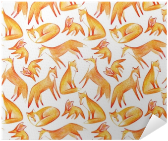 Seamless Pattern Of A Fox - Drawing (400x400), Png Download
