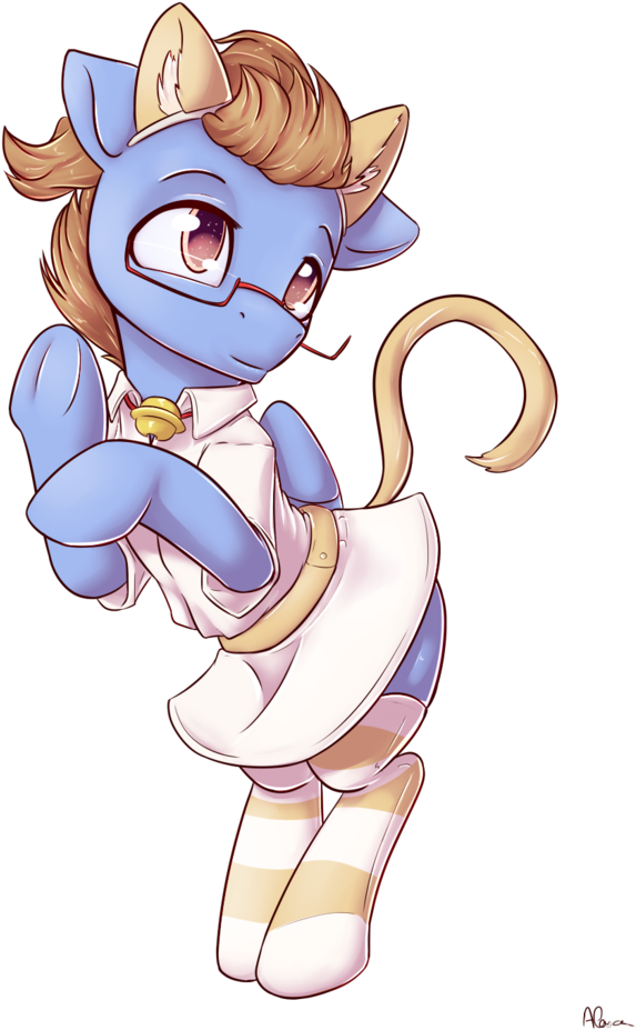 Alasou, Bell, Cat Bell, Cat Ears, Cat Tail, Clothes, - Cartoon (819x1024), Png Download