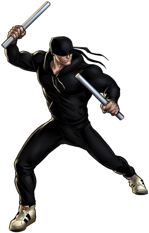 Clip Black And White Daredevil Man Without Fear - Marvel Avengers Alliance 2 Daredevil (600x776), Png Download