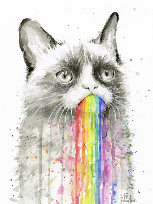Click And Drag To Re-position The Image, If Desired - Cat In The Rainbow (525x700), Png Download