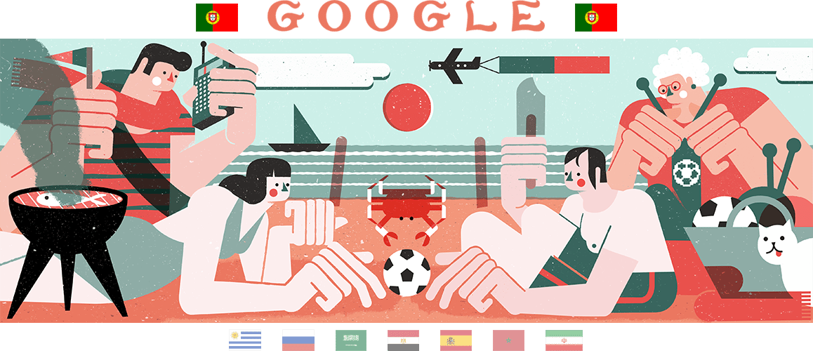 Show Headers - Google Logo World Cup 2018 Day 2 (1158x500), Png Download